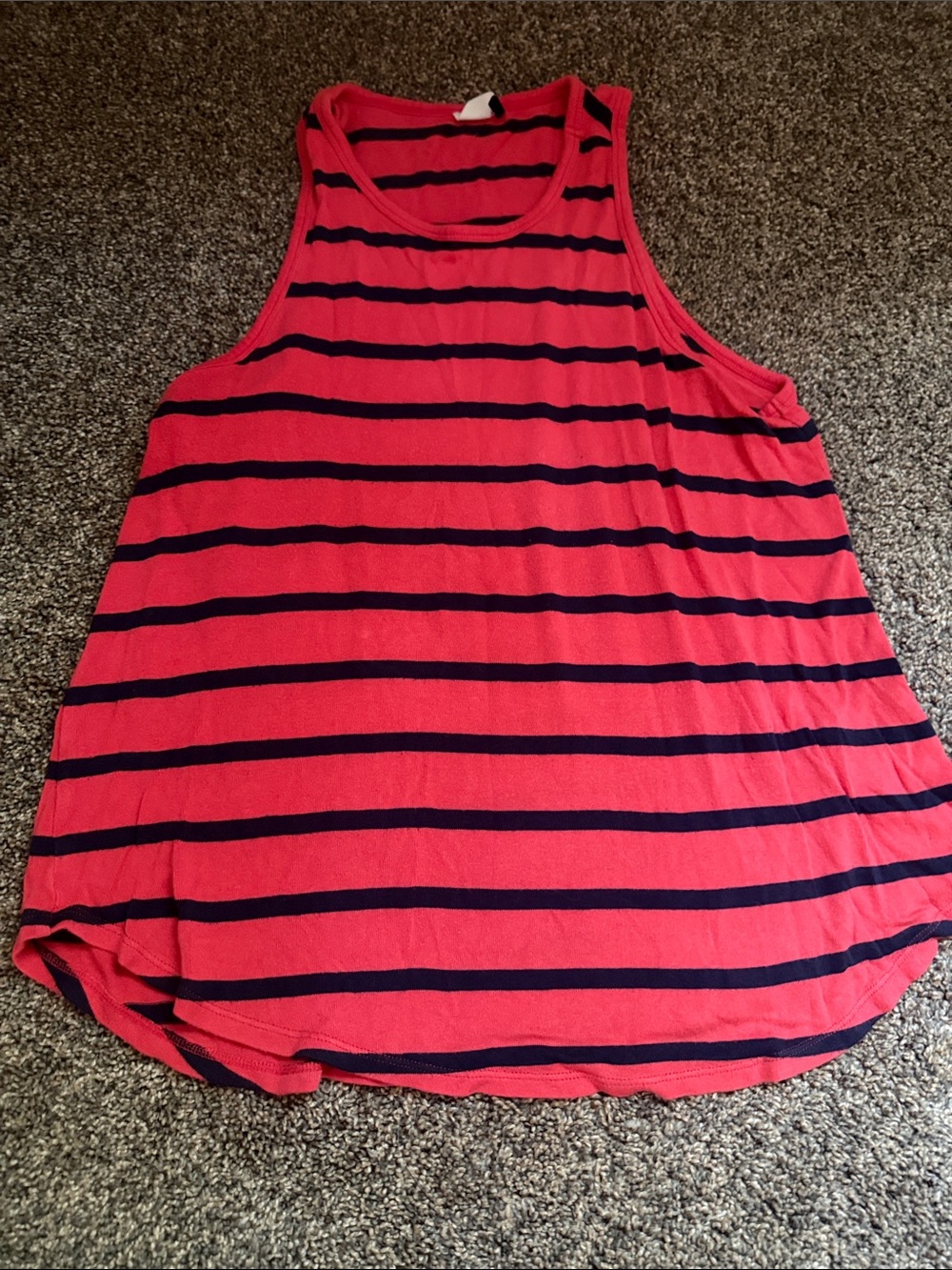 Women's Pink Striped Sleeveless Tank Top